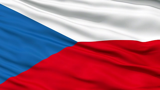 近距离观看捷克国旗飘扬视频下载