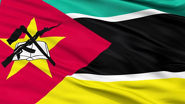 近距离展示莫桑比克国旗视频素材