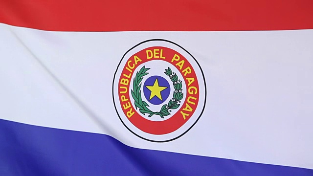 巴拉圭纺织旗帜的特写视频下载