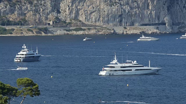 法国里维埃拉圣让角费拉的船只和游艇视频下载