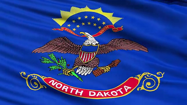 挥舞着美国北达科他州的旗帜视频下载