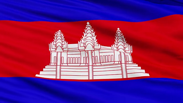挥舞着柬埔寨国旗视频下载