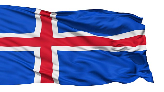 飘扬着冰岛国旗视频素材