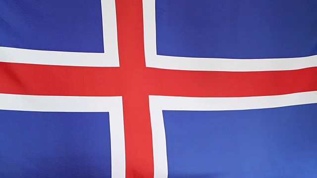 冰岛纺织品国旗视频下载