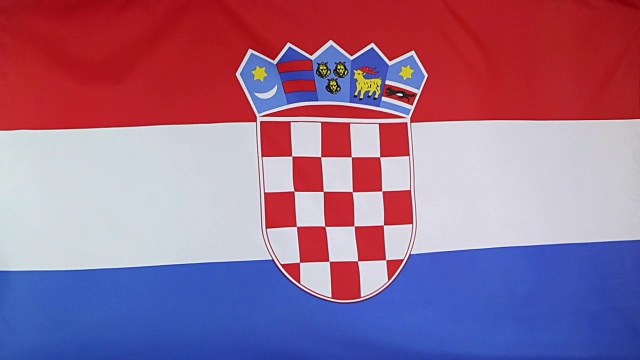 克罗地亚国旗的慢镜头特写视频下载