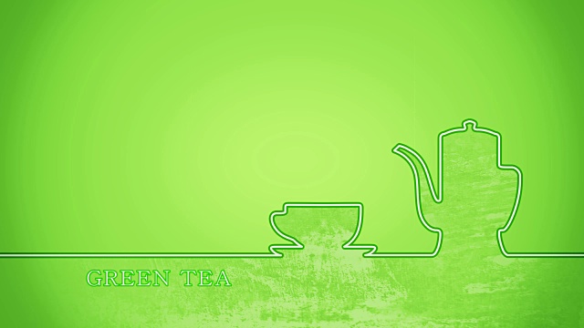 茶杯与茶壶扁平造型的动画视频下载