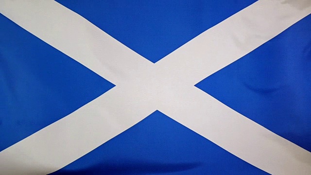 慢镜头真实的苏格兰纺织旗帜视频下载