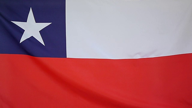 慢动作真实纺织智利国旗视频素材
