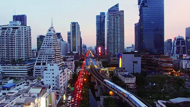 曼谷架空列车视频素材