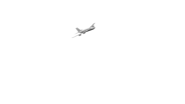 数码白色飞机飞驰而过视频下载