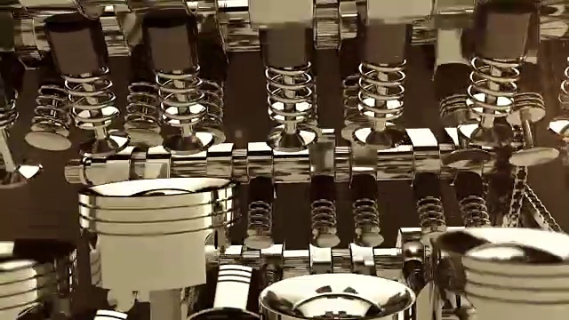 工作V8引擎3D动画视频素材