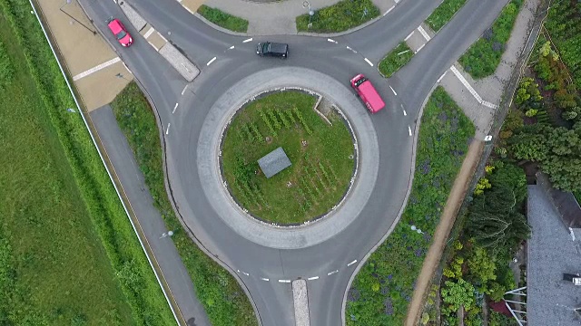 交通环岛鸟瞰图视频素材
