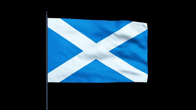苏格兰旗帜飘扬，无缝循环视频素材