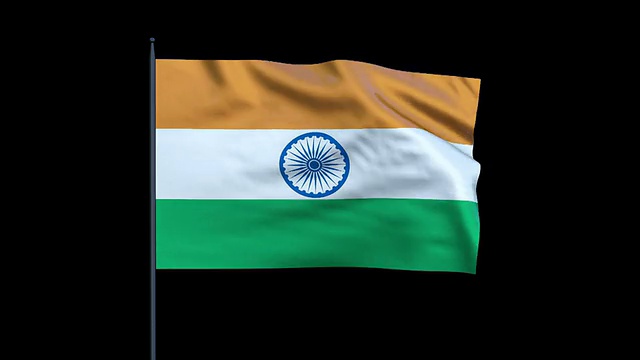 印度国旗飘扬，无缝循环视频素材