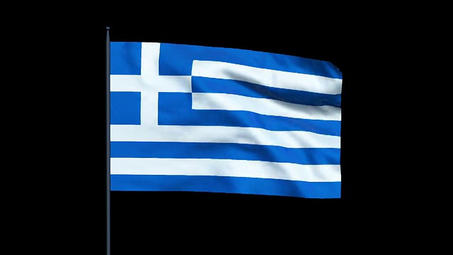 希腊国旗飘扬，无缝循环视频素材