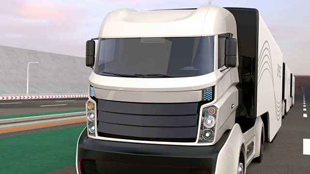自动混合动力卡车车队视频下载