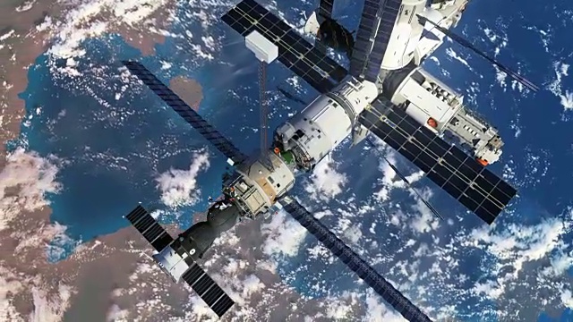 增加空间站轨道的高度视频素材
