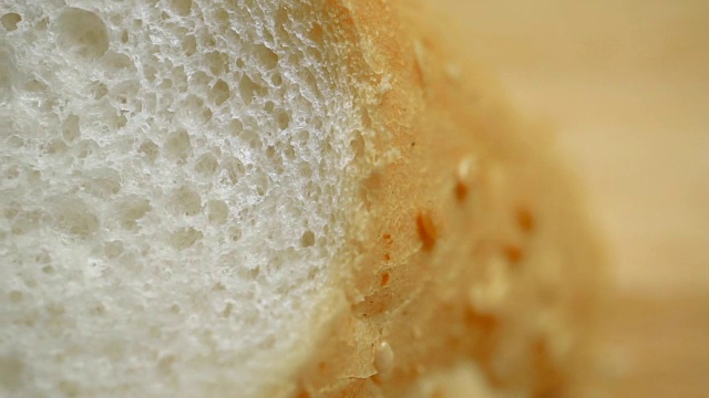 切软小麦面包，微距视频机架焦点视频下载