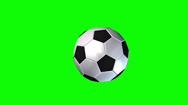 足球在绿色屏幕上旋转视频素材