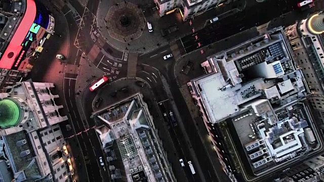 鸟瞰皮卡迪利广场，伦敦，英国视频素材