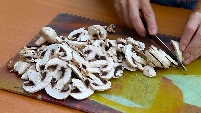 切片蘑菇片视频素材