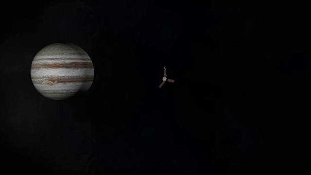 朱诺号宇宙飞船飞往木星。视频素材