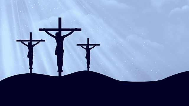 基督在三个十字架上白色崇拜循环背景视频下载