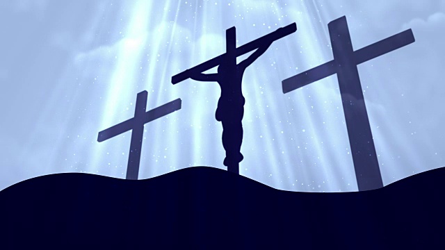 3十字架基督崇拜白色循环背景视频下载