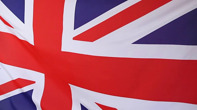 英国纺织品旗帜的特写视频下载