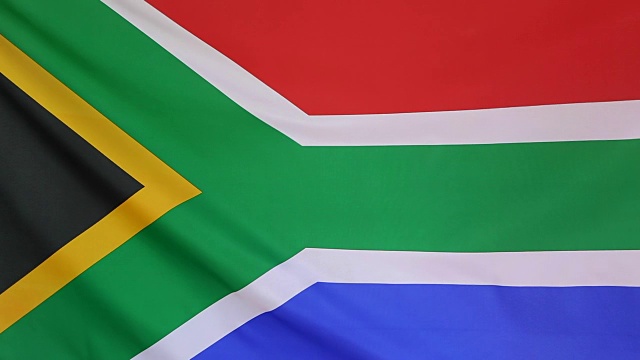 南非纺织品旗帜的特写视频下载