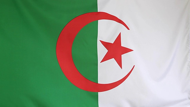 用慢镜头纺织阿尔及利亚国旗视频下载