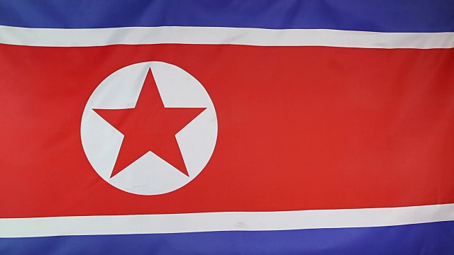 慢镜头中的朝鲜国旗视频下载