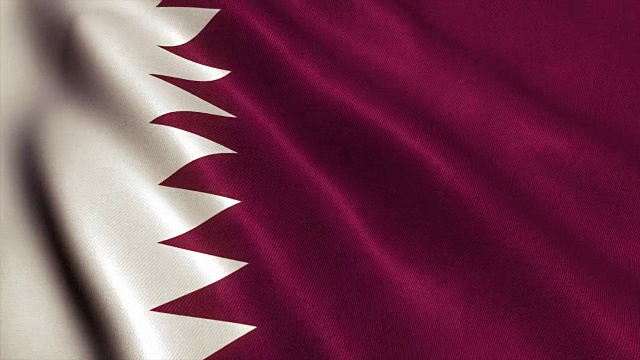 卡塔尔国旗视频循环- 4K视频素材