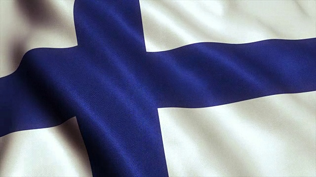 芬兰旗视频循环- 4K视频素材