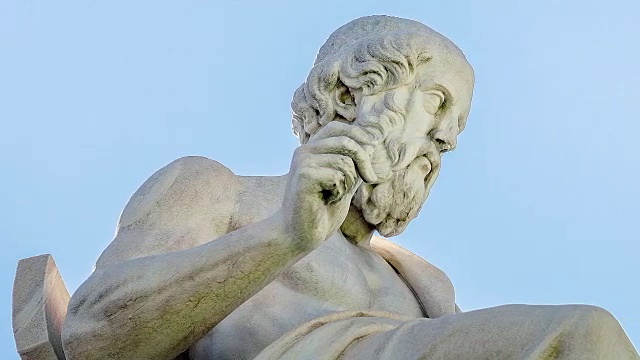 特写古希腊哲学家柏拉图的运动时间流逝视频下载