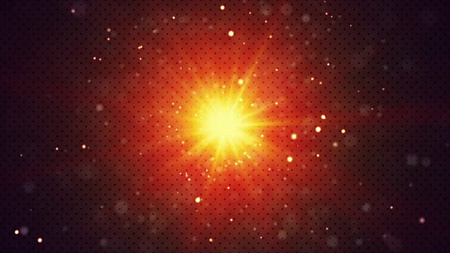 橙色闪烁的灯光和粒子技术背景循环视频素材