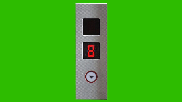 移动电梯面板与按钮在一个绿色屏幕背景视频下载