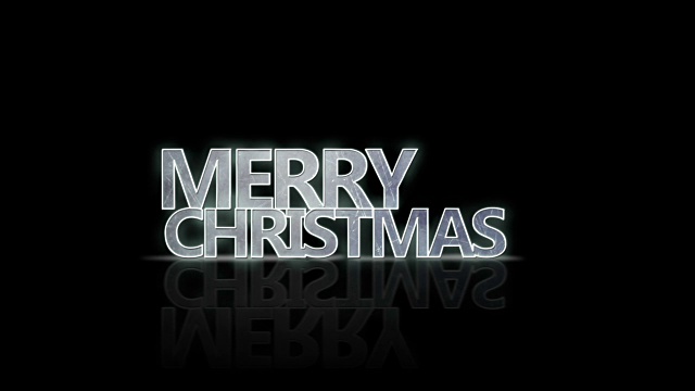 圣诞快乐霓虹辉光文本与反射循环视频素材