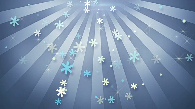 雪花形状落在圆形射线循环动画视频下载