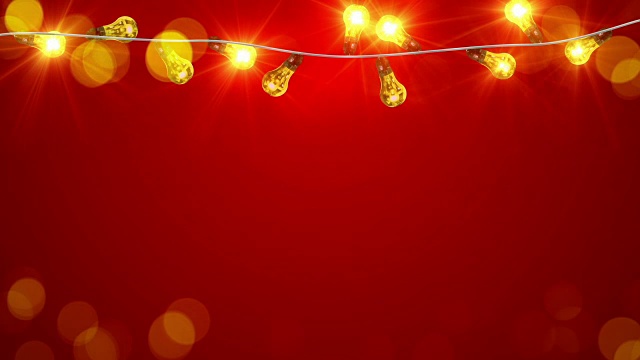 闪烁的圣诞灯泡可循环动画视频素材