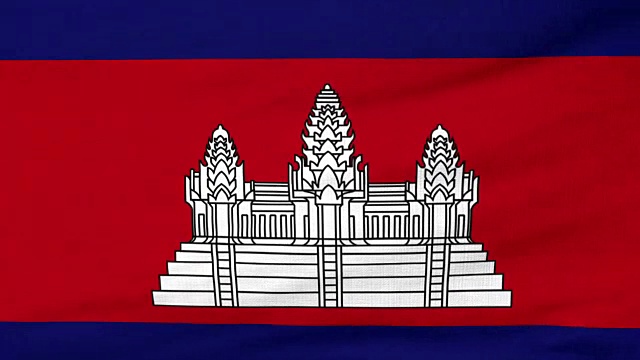 柬埔寨国旗迎风飘扬视频下载