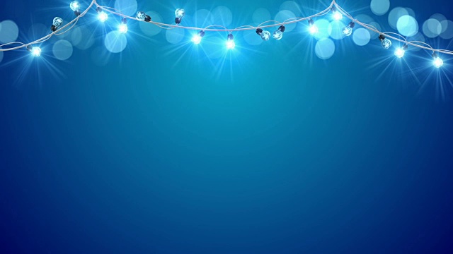 圣诞蓝灯泡可循环动画视频素材