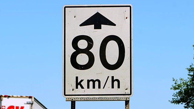 限速标志，公路公路交通标志，白色视频下载
