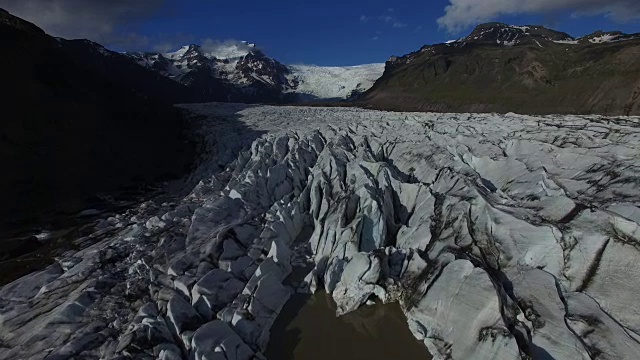 Vatnajokull冰川鸟瞰图，冰岛视频下载