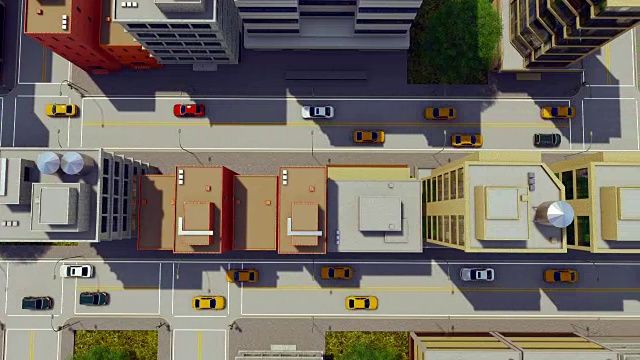 大城市街道交通鸟瞰图视频素材