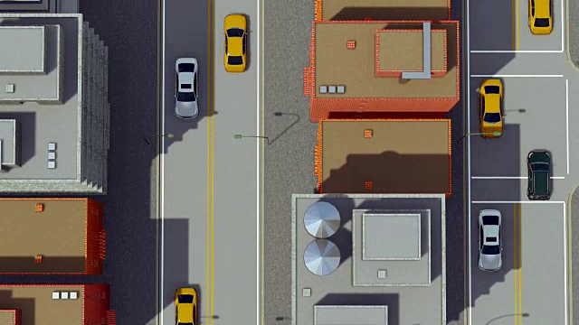 摘要城市街道交通直架空视图视频素材