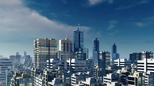 大型现代化城市的市中心高楼林立视频素材