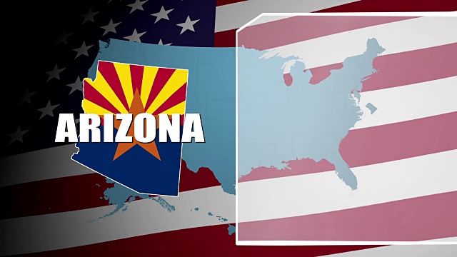 亚利桑那州反击旗和信息面板视频素材