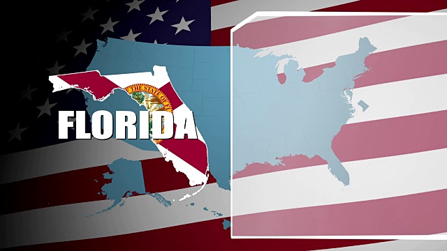 佛罗里达对抗旗帜和信息面板视频素材