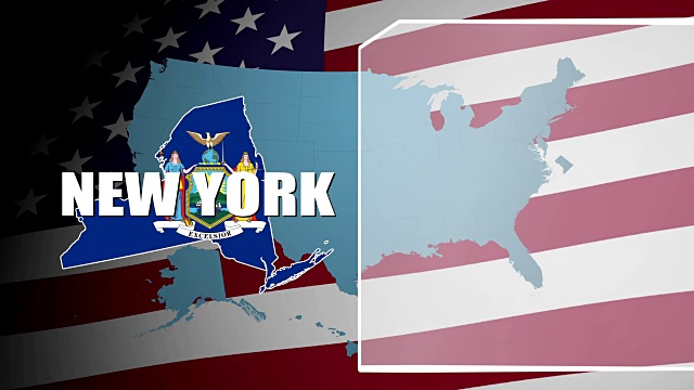 纽约反国旗和信息面板视频素材